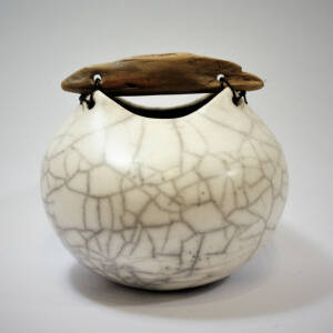 Anne Morrison - Rounded Crackle Pot with Driftwood