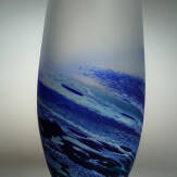 Richard Glass - Rockpoool Seascape Tear Vase Blue