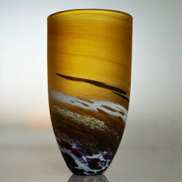 Richard Glass - Amber Tall Seaspray Bowl 