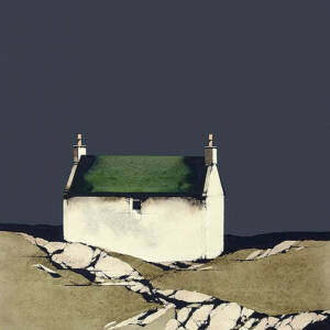 Ron  Lawson Prints - Barra Cottage Dark Sky (Framed Limited Edition Print)