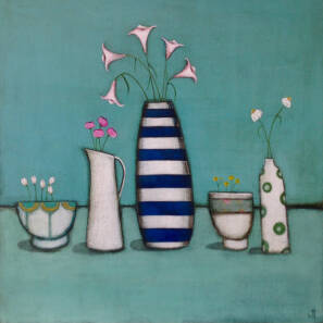 Jackie Henderson - Still Life With Five Little Tulips