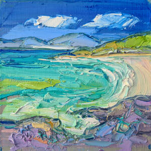 Judith I. Bridgland - Rocks and Green Sea, Harris