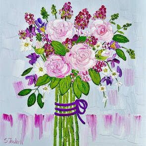 Sheila Fowler - Pink Rose Bouquet
