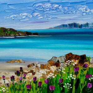 Sheila Fowler - Thistles and Beach Rocks Harris