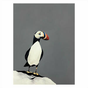 Ron  Lawson - Puffin I (19x15inches, framed 27x23inches)