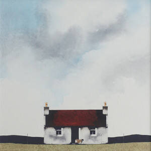 Ron  Lawson - April South Uist With Colour  (15x15inches, framed 23x23inches)