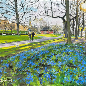 James Somerville Lindsay - Morning Light and Bluebells, Kelvingrove