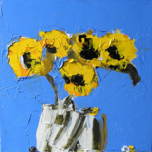 Alison McWhirter - Sunflowers Against Provence Blue