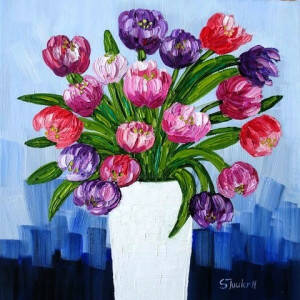 Sheila Fowler - Tulips in White Vase