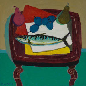 David Smith RSW - Red Pear and Fish