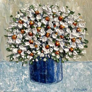Alison Cowan - Daisies in Blue Pot