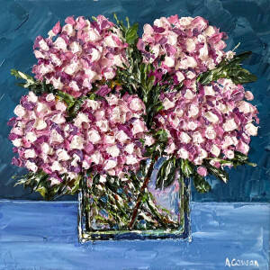 Alison Cowan - Five Pink Hydrangeas