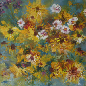 Rona Lee - Rudbeckia, Cosmos and Verbena