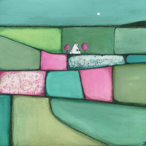 Jackie Henderson - A Patchwork of Fields under a Full Moon