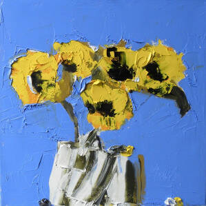 Alison McWhirter - Sunflowers against Provence Blue
