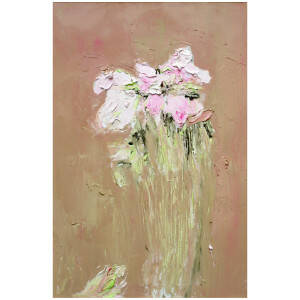 Alison McWhirter - Garden Pink Roses Against Pampas Fawn Pink
