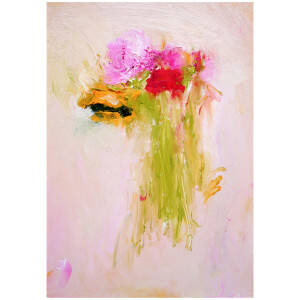 Alison McWhirter - Garden Superstar Rose, Peony and Sunflower in Warm Pink
