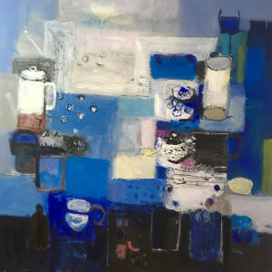 Paul Murray RSW PAI RGI - Black Bottles and Chinese Teapot