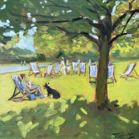 James Somerville Lindsay - Deckchairs Out