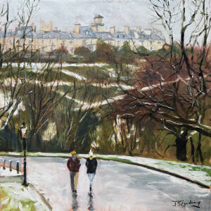 James Somerville Lindsay - Winter Vista Towards Kelvingrove
