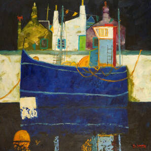 David Smith RSW - Blue Trawler Malaig