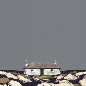 Ron  Lawson - Old Croft House, Howmore, South Uist (22x22 inches, Framed 30x30 inches)