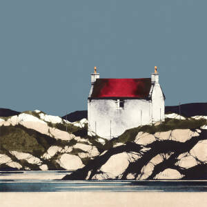 Ron  Lawson - Barra Coast (8 x 8 inches, Framed 16 x 16 inches)