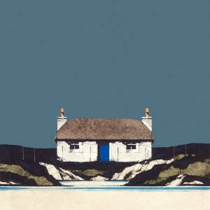 Ron  Lawson - Blue Door Cottage (7x7 inches, Framed 15x15 inches)