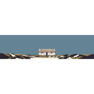 Ron  Lawson - Hebridean Croft (12x47 inches, Framed 20x55 inches)
