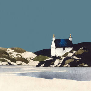 Ron  Lawson - Uist Fishing Shed (9x9 inches, Framed 17x17 inches)
