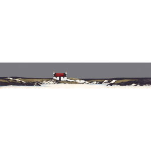 Ron  Lawson - Barra Red Roof (8x47 inches, Framed 16x55 inches)