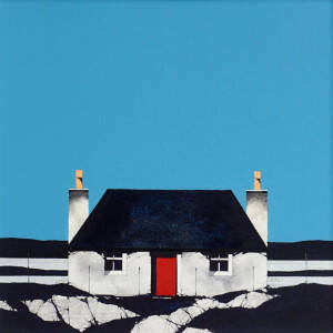 Ron  Lawson - Red Door, White House (10x10 inches, Framed 18x18 inches)