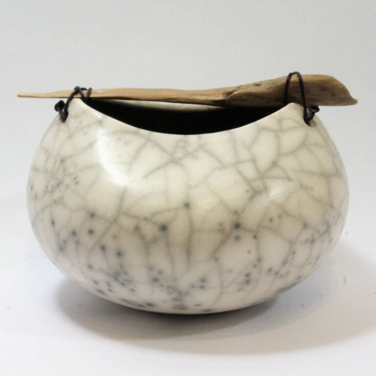 Anne Morrison - Squat Crackle Pot with Driftwood
