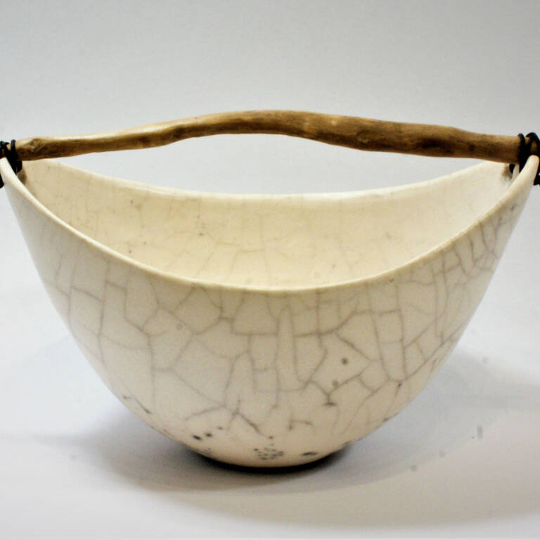 Anne Morrison - Crackle Bowl with Driftwood