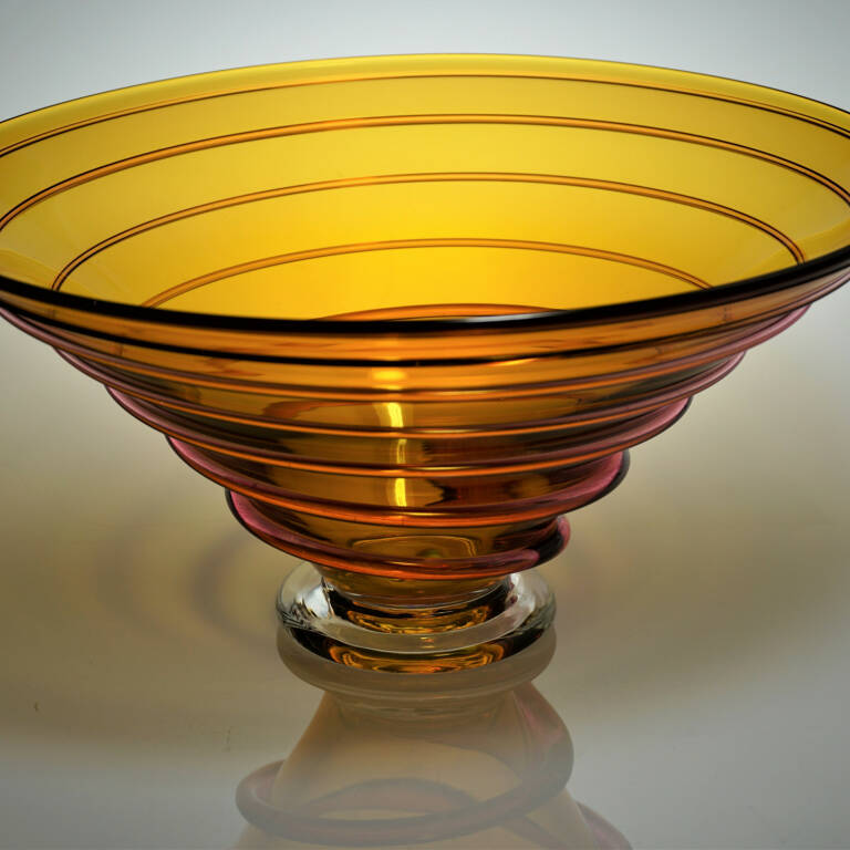 Bob Crooks - Large Spirale Bowl Amber