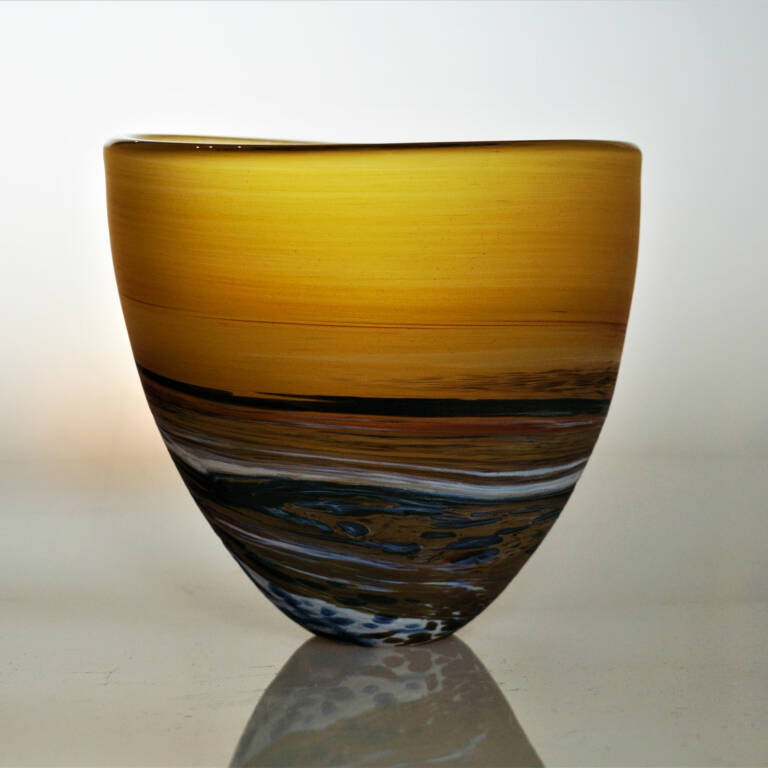Richard Glass - Amber Seaspray Bowl