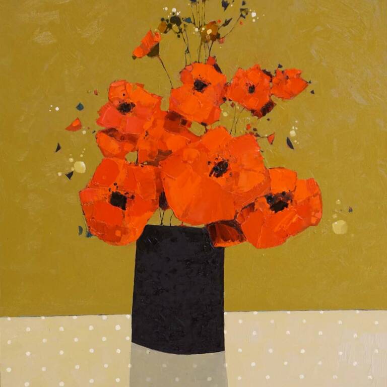 Gordon Wilson - Large Dark Vase of Poppies