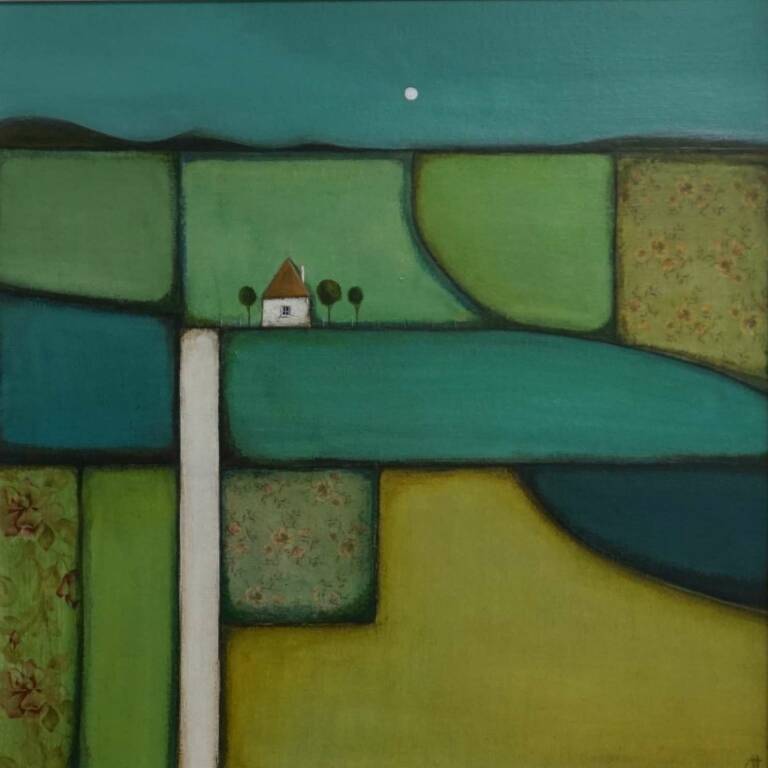 Jackie Henderson - Full Moon Over Patchwork Fields