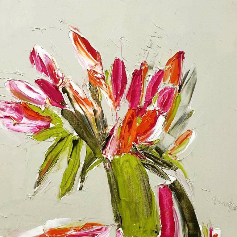 Alison McWhirter - Cerise & Orange Lilies