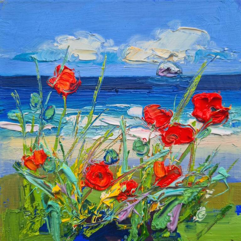 Judith I. Bridgland - Summer Poppies, Bass Rock