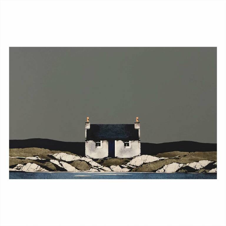 Ron  Lawson - Hebridean White House (12x18inches, framed 20x26inches)