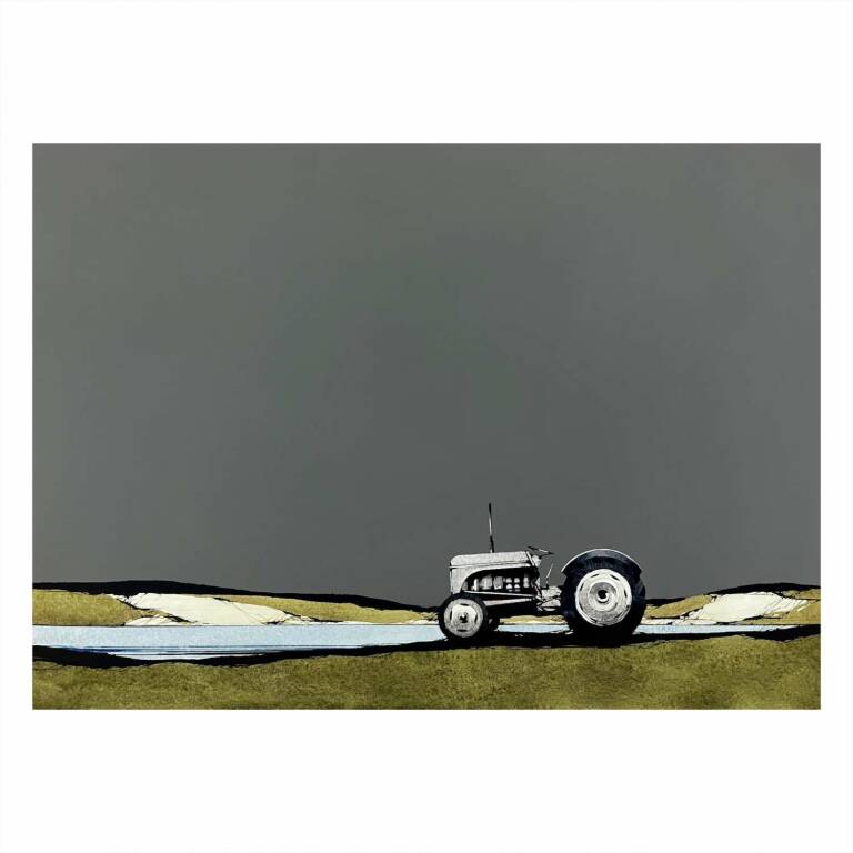 Ron  Lawson - Ferguson Tractor On The Machair, South Uist  (15x22inches, framed 23x30inches)